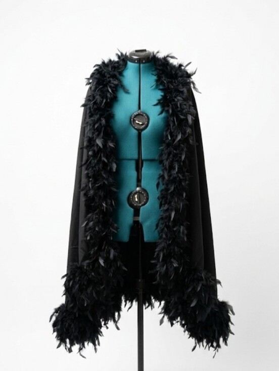 Un Deux Trois Sweaters - NWT Un, Deaux, Trois Brand Black Feather Trim Boa Scarf